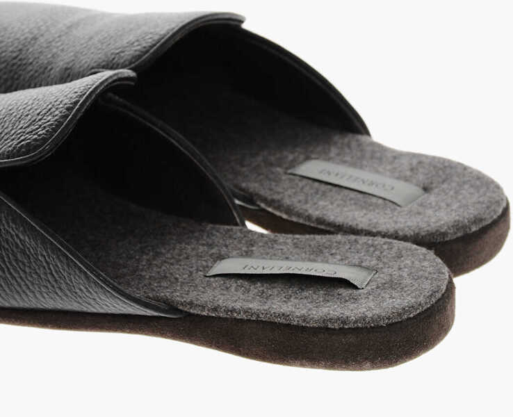 Saboti CORNELIANI Textured Leather Sabot Black Barbati (BM 19370357) 2