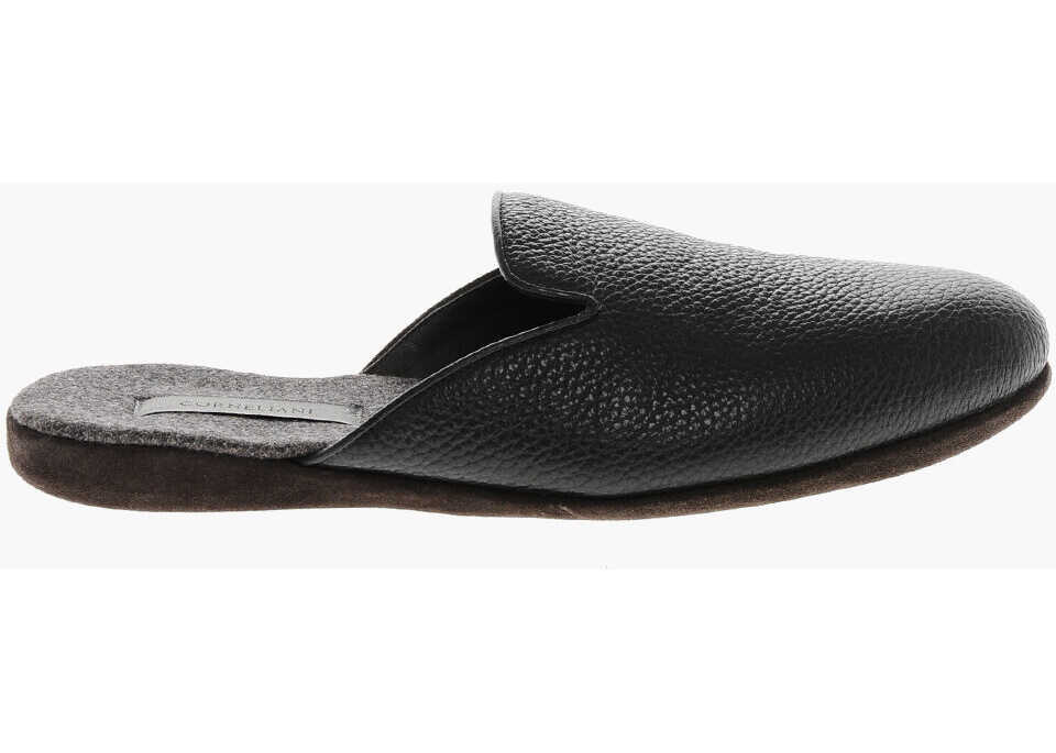 Saboti CORNELIANI Textured Leather Sabot Black Barbati (BM 19370357) 3