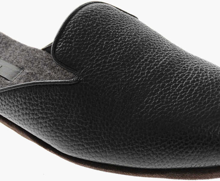 Saboti CORNELIANI Textured Leather Sabot Black Barbati (BM 19370357) 4