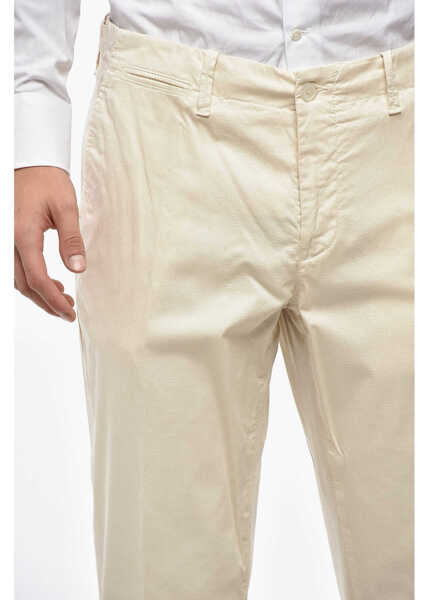 Pantaloni casual CORNELIANI Id Cotton Pants With Welt Pockets White Barbati (BM 19370378) 2