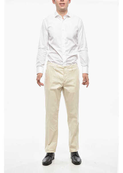 Pantaloni casual CORNELIANI Id Cotton Pants With Welt Pockets White Barbati (BM 19370378) 3