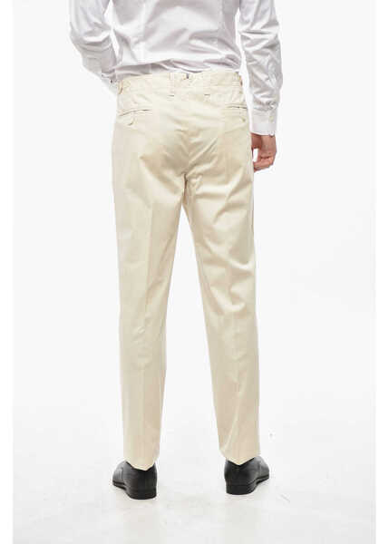 Pantaloni casual CORNELIANI Id Cotton Pants With Welt Pockets White Barbati (BM 19370378) 4