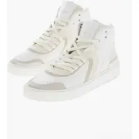 Sneakers Solid Color Leather Skate High-Top Sneakers With Suede Detai Barbati