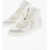 Balmain Solid Color Leather Skate High-Top Sneakers With Suede Detai White