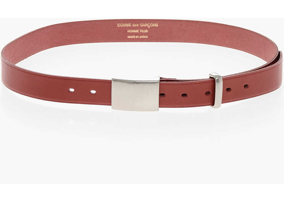 Curele Comme des Garons Homme Plus Solid Color Leather Belt 30Mm Red Barbati (BM 19370489) 3