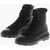 Woolrich Lace-Up Ankle Boots Military Hammered Leather With Vibram So Black