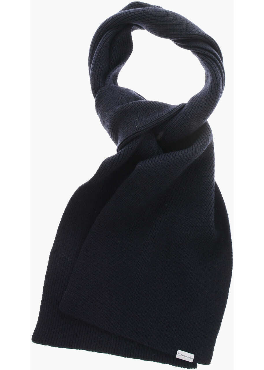 Esarfe Woolrich Monochrome Virgin Wool Scarf Blue Barbati (BM 19370519) 1