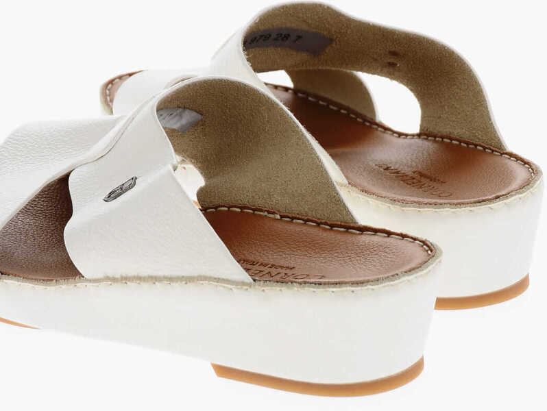 Sandale CORNELIANI Textured Leather Sandals With Logoed Detail White Barbati (BM 19370522) 2