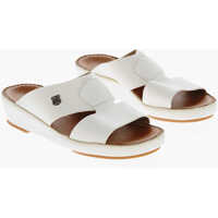 Sandale Textured Leather Sandals With Logoed Detail Barbati