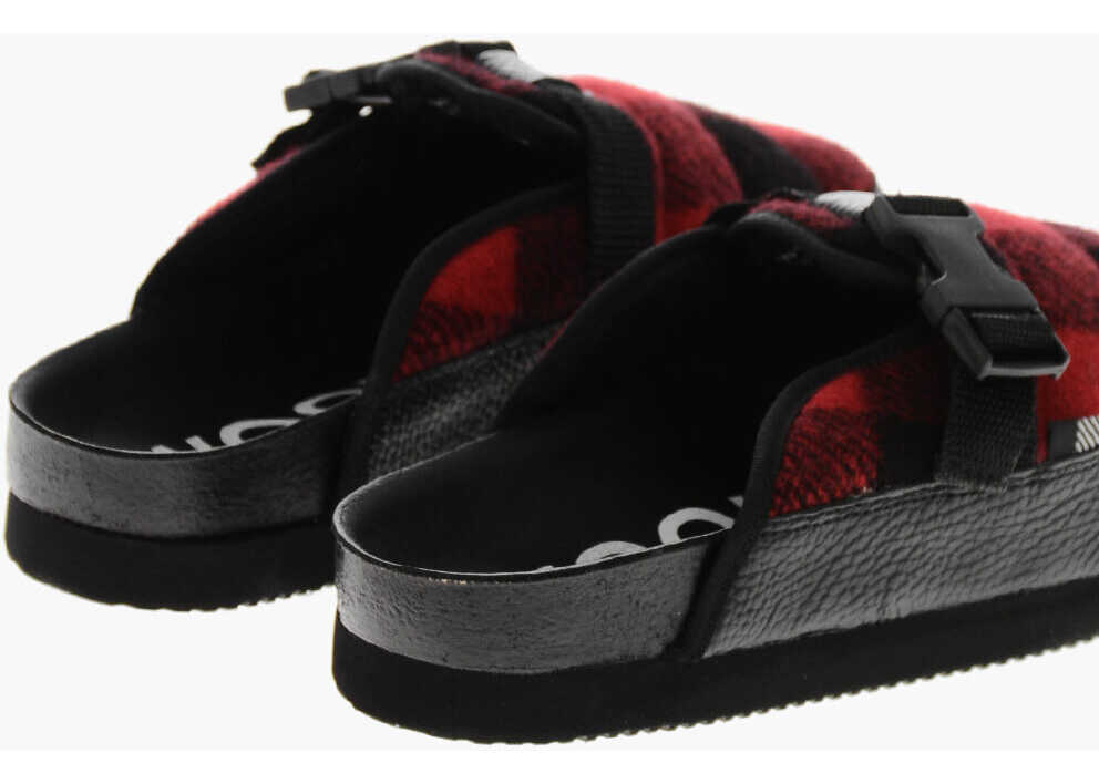 Saboti Woolrich Wool Blend Arctic Mules With Iconic Pattern Red Barbati (BM 19370552) 2