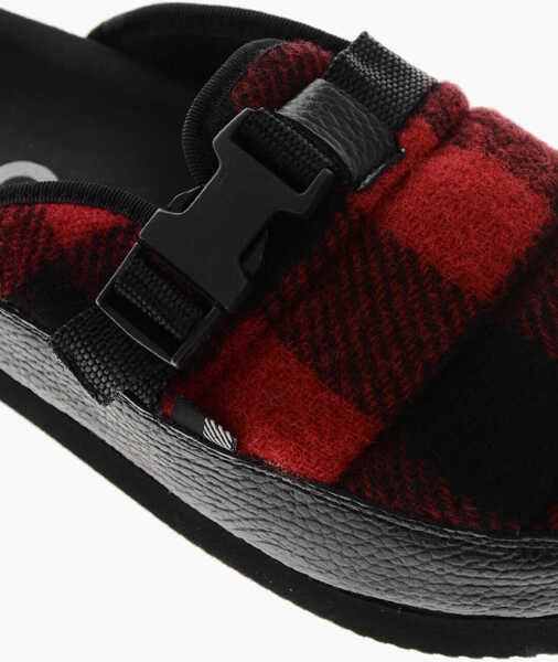 Saboti Woolrich Wool Blend Arctic Mules With Iconic Pattern Red Barbati (BM 19370552) 4
