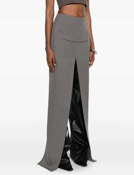 Fuste casual Rick Owens Long Skirt With Center Slits GREY Femei (BM 19370618) 3