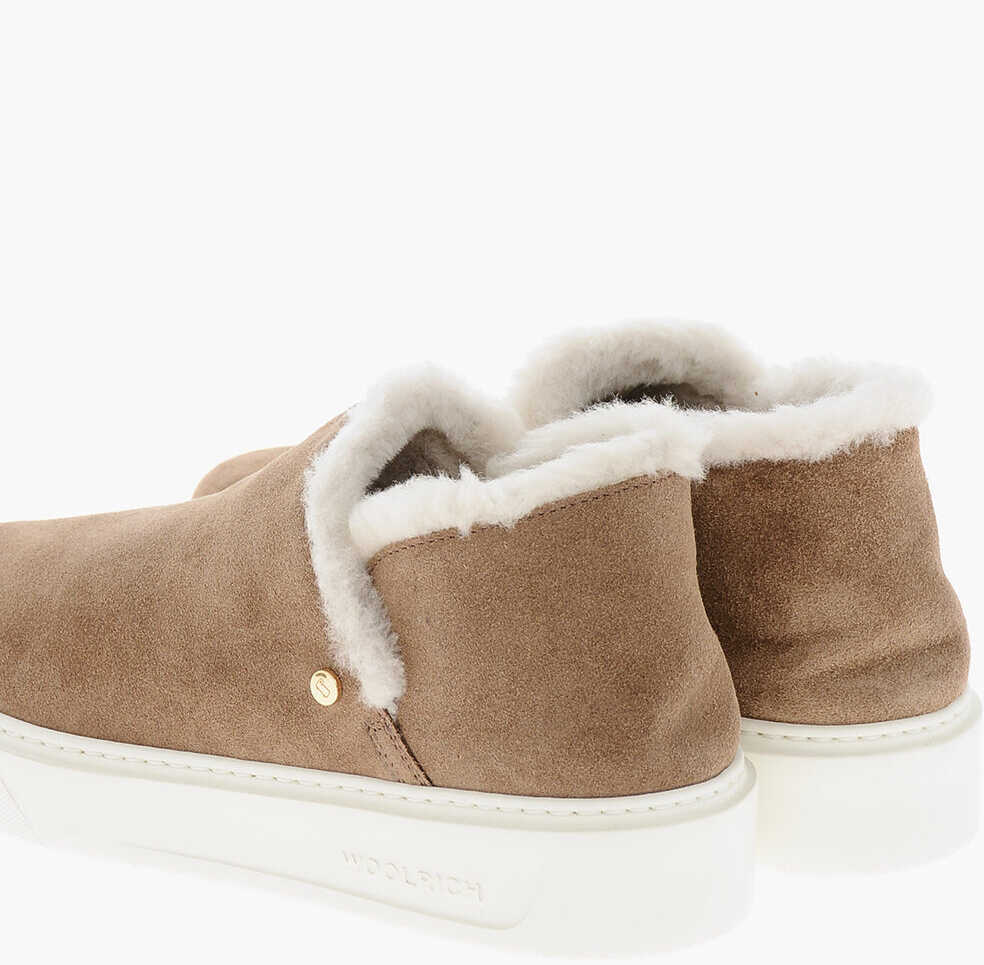 Botine Woolrich Suede Slip On Desert Booties With Shearling Lining Brown Femei (BM 19370675) 2