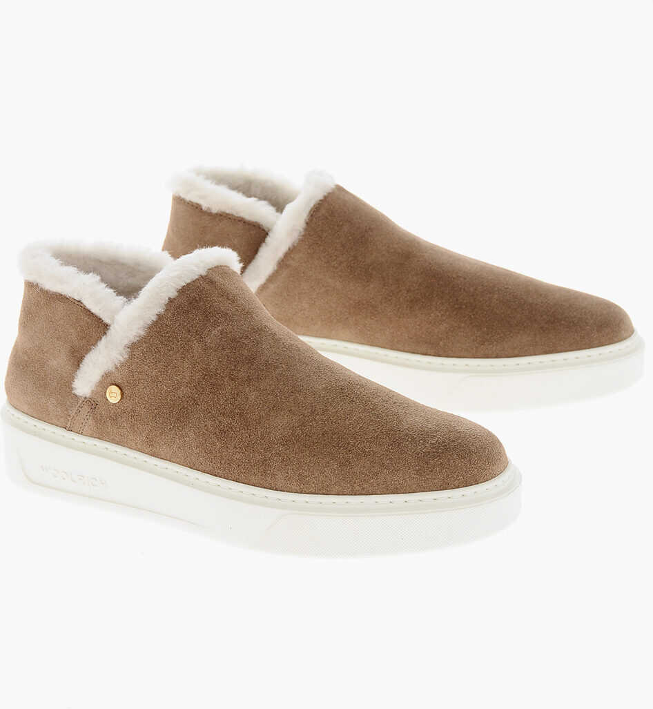 Botine Woolrich Suede Slip On Desert Booties With Shearling Lining Brown Femei (BM 19370675) 1
