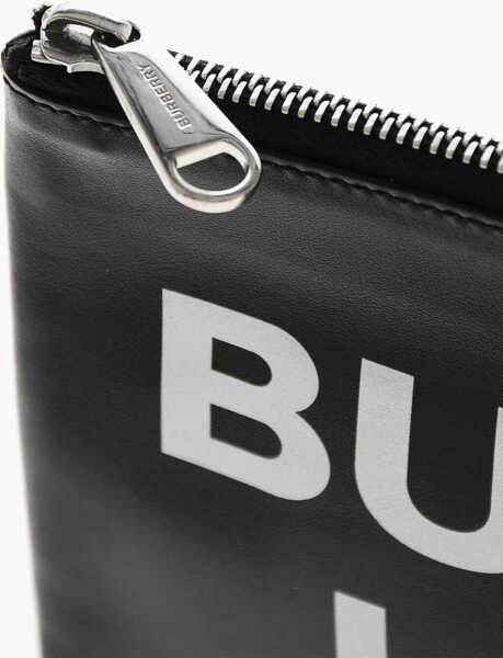 Genti de mana Burberry Leather Clutch With Contrasting Print Black Barbati (BM 19370678) 4