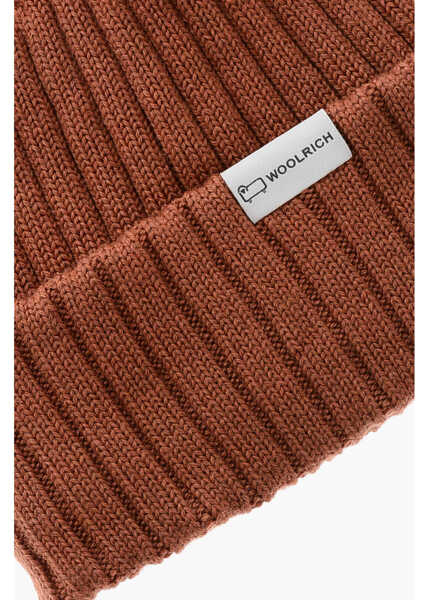 Caciuli Woolrich Ribbed Virgin Wool Beanie Orange Barbati (BM 19370681) 2