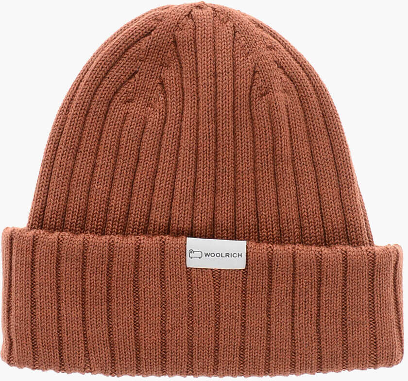 Caciuli Woolrich Ribbed Virgin Wool Beanie Orange Barbati (BM 19370681) 1