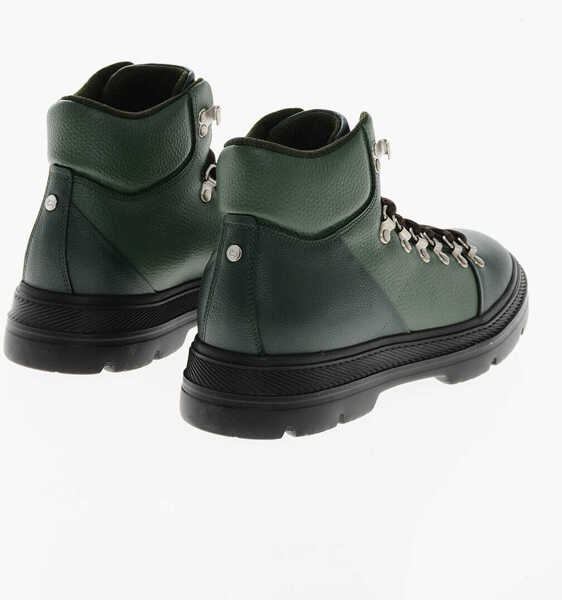 Botine Woolrich Textured Leather Cathari Hiking Booties Green Femei (BM 19370687) 2
