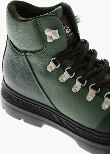 Botine Woolrich Textured Leather Cathari Hiking Booties Green Femei (BM 19370687) 4