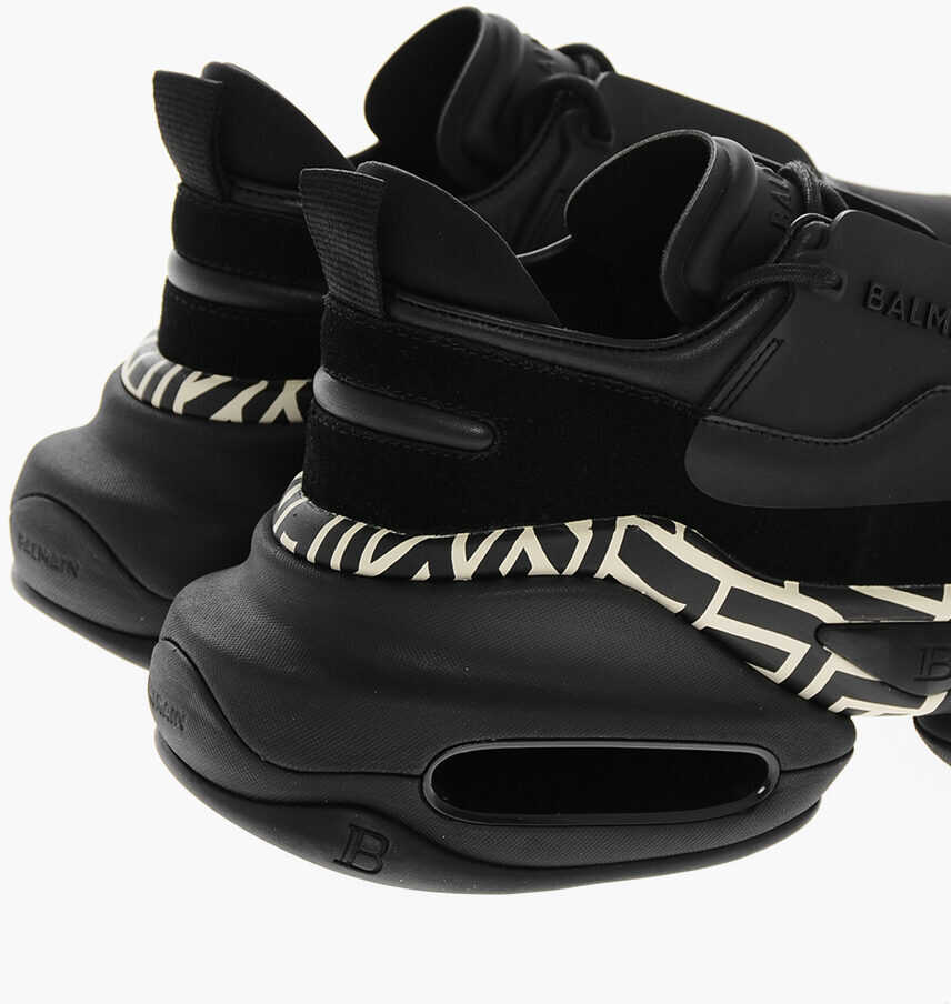 Sneakers Balmain Suede B Bold Low Top Sneakers With Monogram And Air Bubble S Black Barbati (BM 19370690) 2