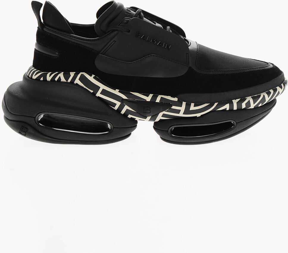 Sneakers Balmain Suede B Bold Low Top Sneakers With Monogram And Air Bubble S Black Barbati (BM 19370690) 3