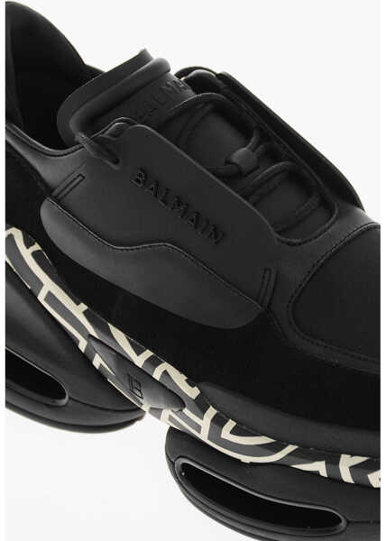 Sneakers Balmain Suede B Bold Low Top Sneakers With Monogram And Air Bubble S Black Barbati (BM 19370690) 4