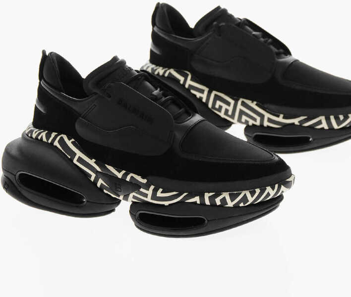 Sneakers Balmain Suede B Bold Low Top Sneakers With Monogram And Air Bubble S Black Barbati (BM 19370690) 1