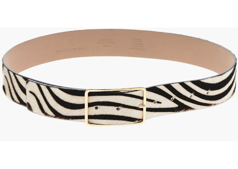 Curele B-LOW THE BELT Animal Patterned Ponyskin Belt With Golden Buckle 40Mm Multicolor Femei (BM 19370693) 3
