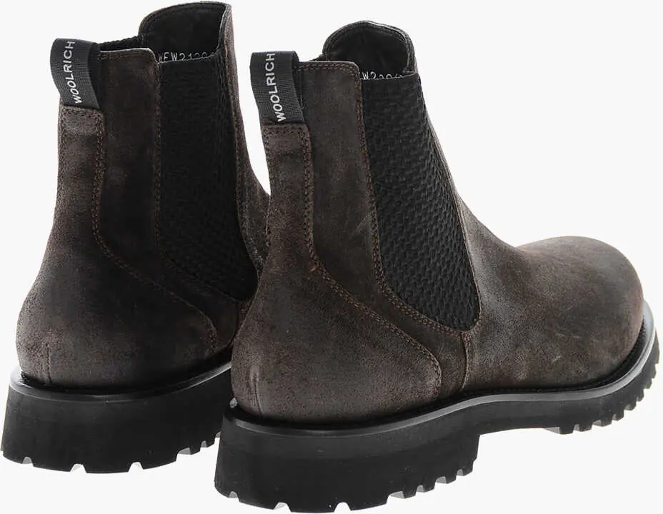 Ghete Woolrich Suede Chelsea Booties With Carrion Sole Brown Barbati (BM 19370705) 2