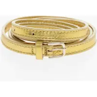 Curele Textured Leather Slim Fit Belt 10Mm Femei