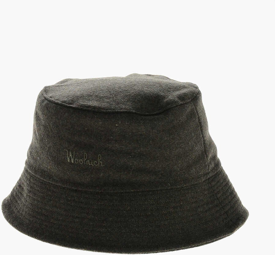 Caciuli Woolrich Wool Blend Bucket Hat With Embroidered Logo Military Green Femei (BM 19370714) 1