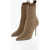 Balmain Monogram Fabric Sock Ankle Boots Skye With 10Cm Heel Beige