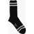 Thom Browne Merino Wool Long Socks With Embroidery Black