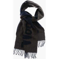 Esarfe Wool Blend Scarf With Fringed Hems And Logo Barbati