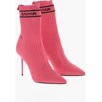 Botine Ribbed Fabric Boot Skye-Knit Sock Ankle Boots With Heel 10Cm Femei