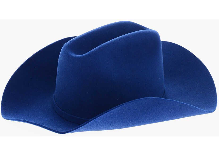 Caciuli Calvin Klein 205W39Nyc Solid Color Western Hat With Embroidery Blue Femei (BM 19370882) 1
