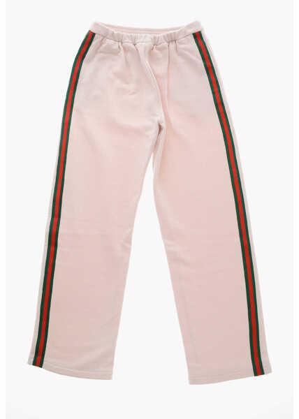 Pantaloni de trening Gucci Brushed Cotton Joggers With Elastic Waistband And Contrastin Pink Baieti (BM 19370888) 1