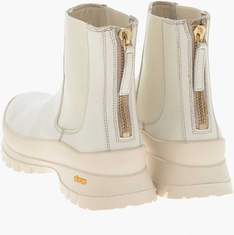 Botine Woolrich Carrion Sole Hiking Leather Chelsea Booties White Femei (BM 19370891) 2