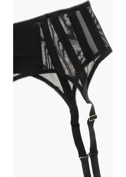 Sosete Elisabetta Franchi Lace Suspender Belt Black Femei (BM 19370903) 2