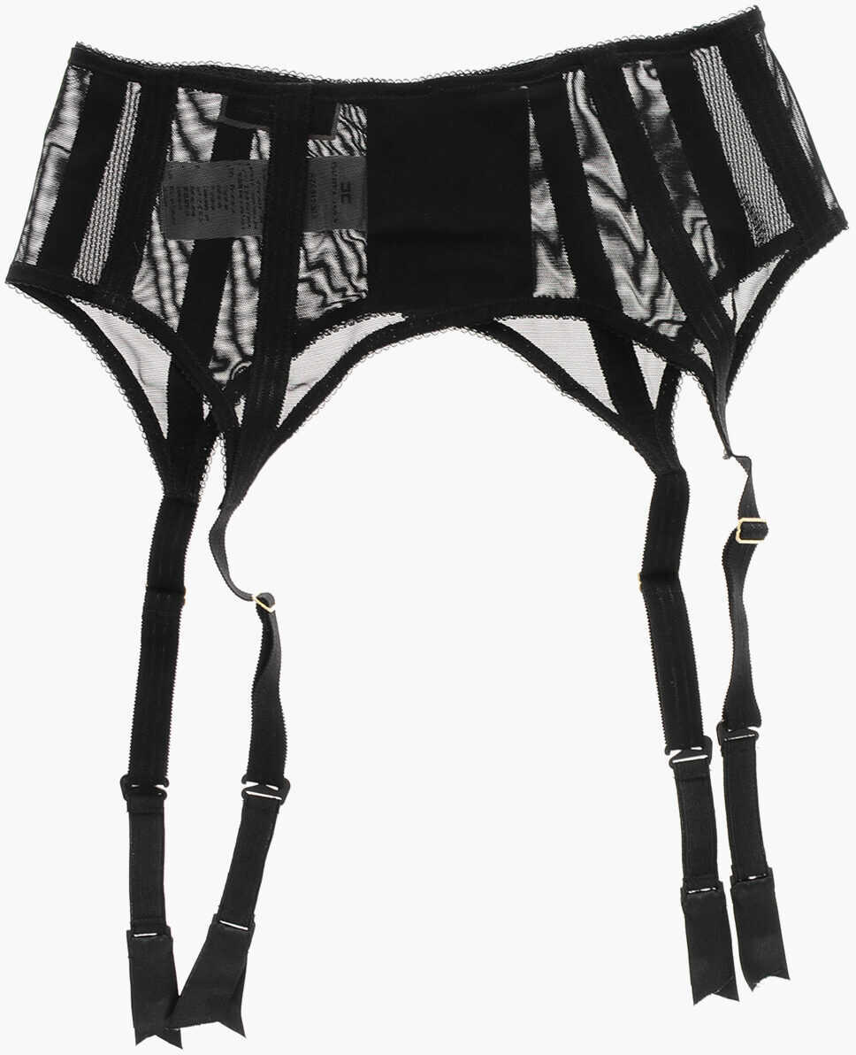 Sosete Elisabetta Franchi Lace Suspender Belt Black Femei (BM 19370903) 1