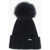 Woolrich Cashmere Blend Beanie With Fur Pompom Blue