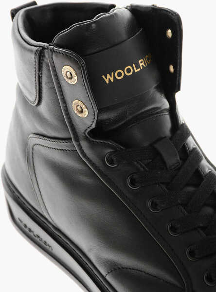 Sneakers Woolrich Leather Classic Court Lace-Up Sneakers With Zip Black Femei (BM 19370921) 4