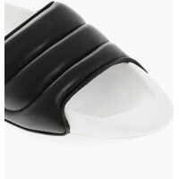 Sandale Balmain pentru Barbati - Sandale Balmain Quilted Leather B-It-Puffy Sandals With Sole 5Cm Black & White Barbati (BM 19370927) - B-mall.ro