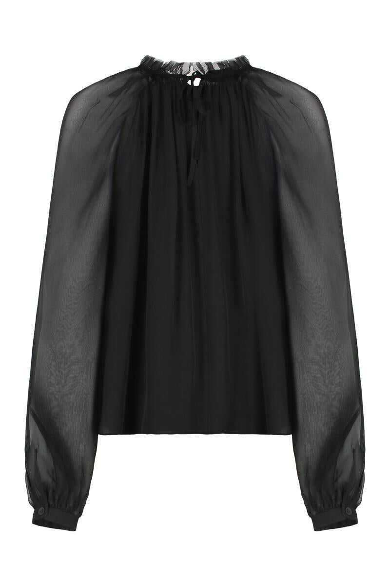 Bluze Alberta Ferretti Alberta Ferretti Silk Chiffon Blouse Black Femei (BM 19371663) 2