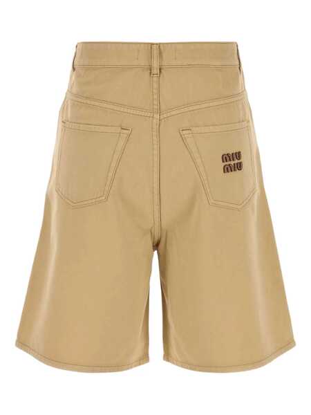 Pantaloni casual Miu Miu Miu Miu Shorts BEIGE O TAN Femei (BM 19371669) 2