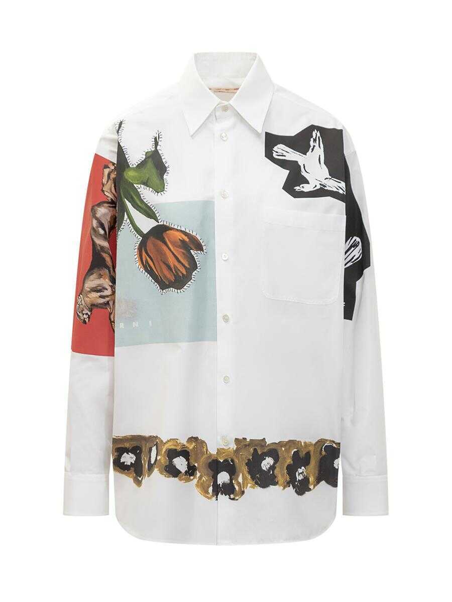 Camasi Marni Marni White Marni Shirt With Art Print MULTICOLOR Femei (BM 19371798) 1