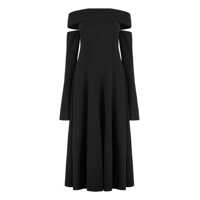 Rochii Alberta Ferretti Off-The-Shoulder Black Dress Femei