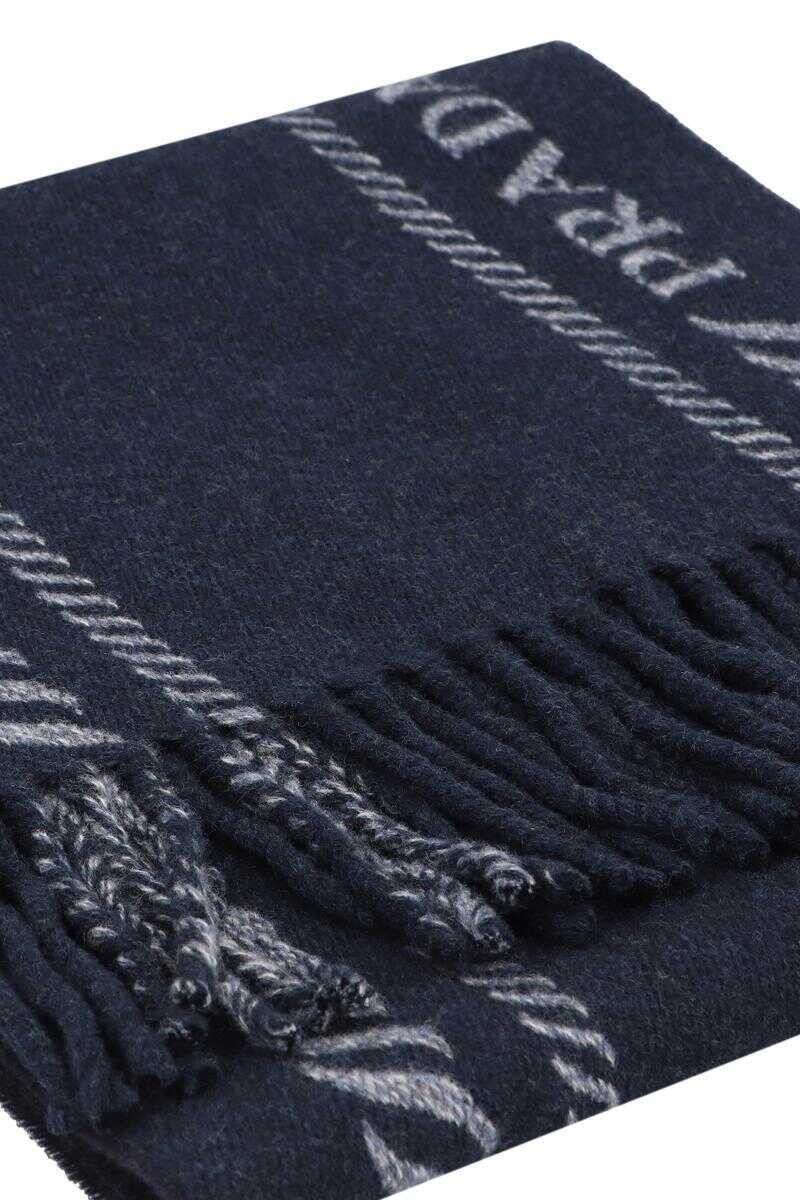 Esarfe Prada Prada Cashmere Scarf BLUE Barbati (BM 19372149) 3