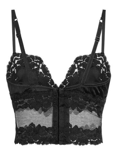 Topuri Dolce & Gabbana Dolce & Gabbana Top In Lace And Satin Black Femei (BM 19372674) 2