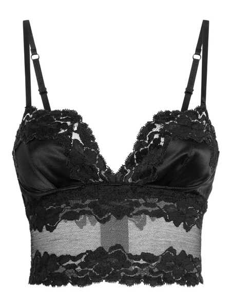 Topuri Dolce & Gabbana Dolce & Gabbana Top In Lace And Satin Black Femei (BM 19372674) 1